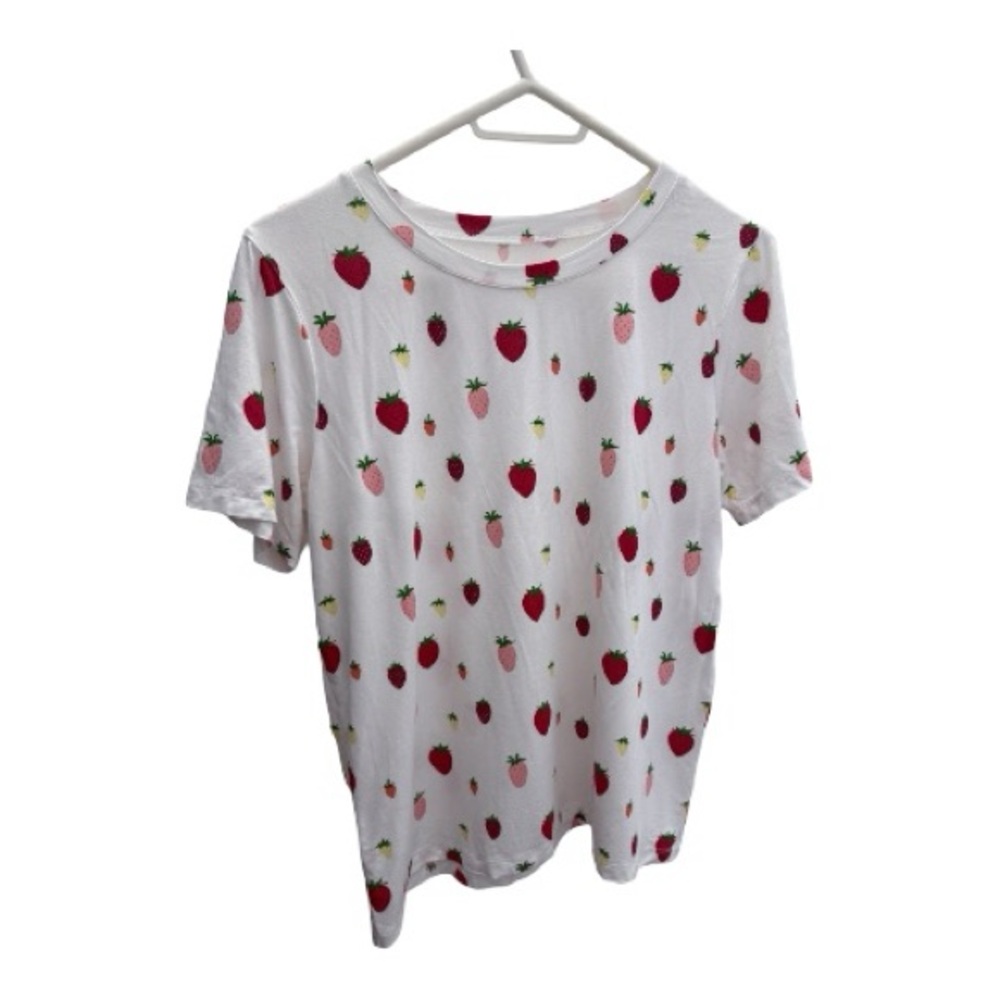 Kyte BABY White Tee with Red Strawberry Print